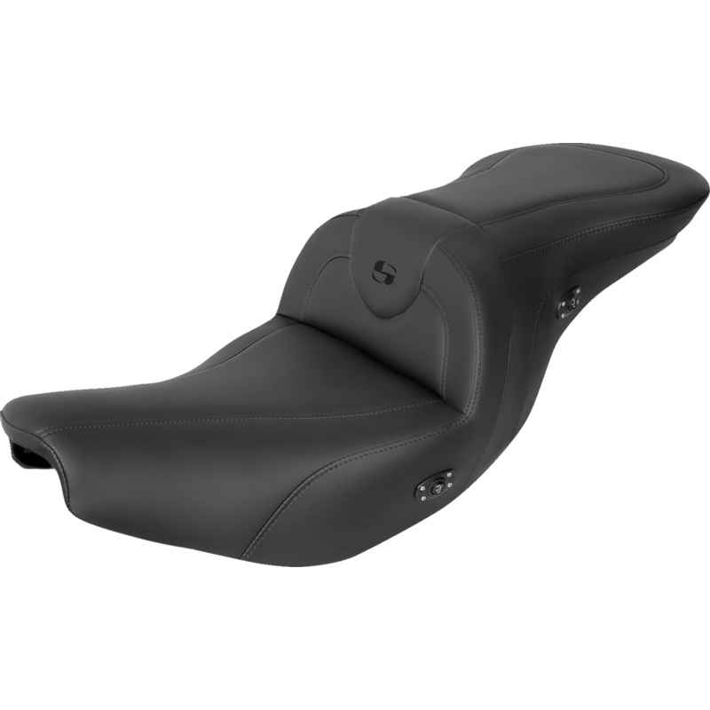 Saddlemen RoadSofa Seat – Without Backrest – Black W/Black Stitching – Heated – Indian ’14-’23 I14-07-187HCT