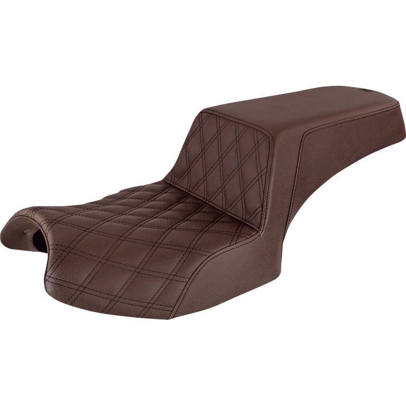 Saddlemen Step-Up Seat – Front Lattice Stitch/Rear Smooth – Brown – Challenger I20-06-172BR