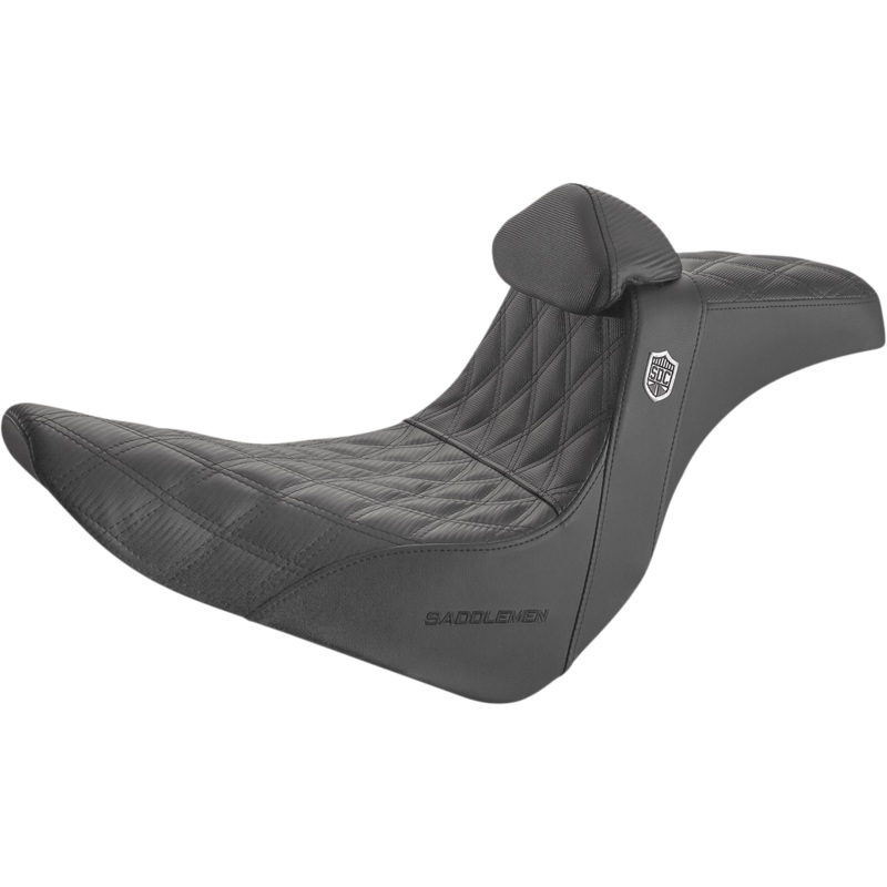 Saddlemen Pro Series SDC Performance Seat – with Backrest – Lattice Stitch/Lumbar Gripper – FL/FX ’18-’23 SC81829DBRT