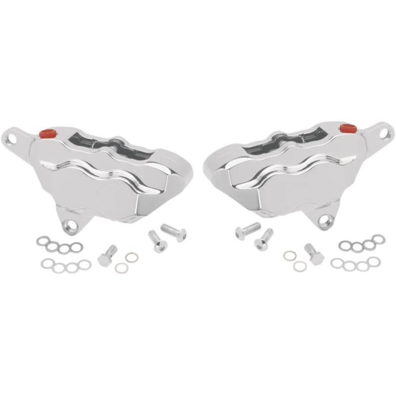 Hawg Halters Inc 4-Piston Caliper – Dual Disc – Front – Chrome FKDDCC550