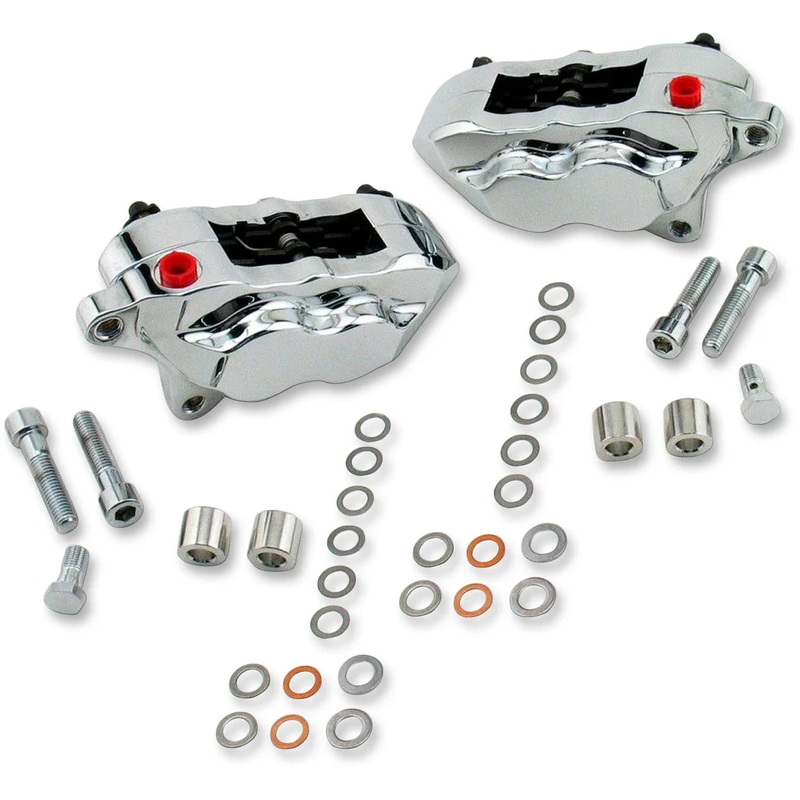 Hawg Halters Inc 4-Piston Caliper – Dual Disc – Front – Chrome FKDDCC551