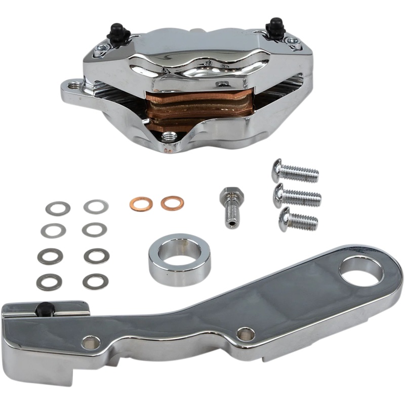 Hawg Halters Inc 4-Piston Caliper – Rear – Chrome RKHTCC548