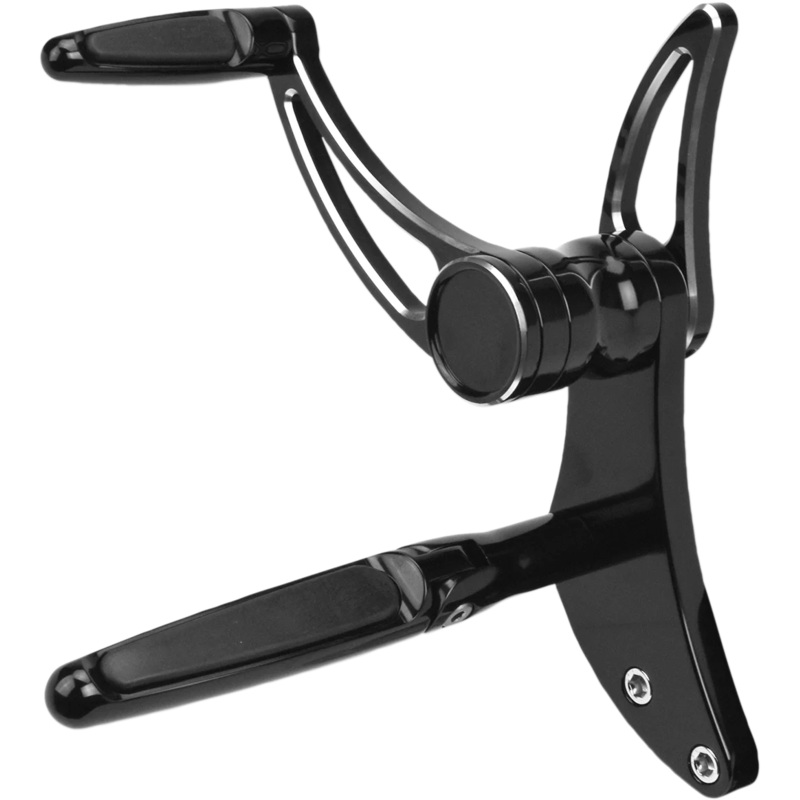 Hawg Halters Inc Forward Control – 18+ Softail – Black Anodized – Standard – Folding Rubber Inlay Pegs – Solid Lever FCK-S18A-FR