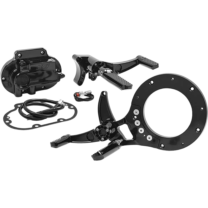 Hawg Halters Inc Mid Control Conversion Kit – Black – Knurled Pegs – FLH/FLT MCK-FH16AS-FK