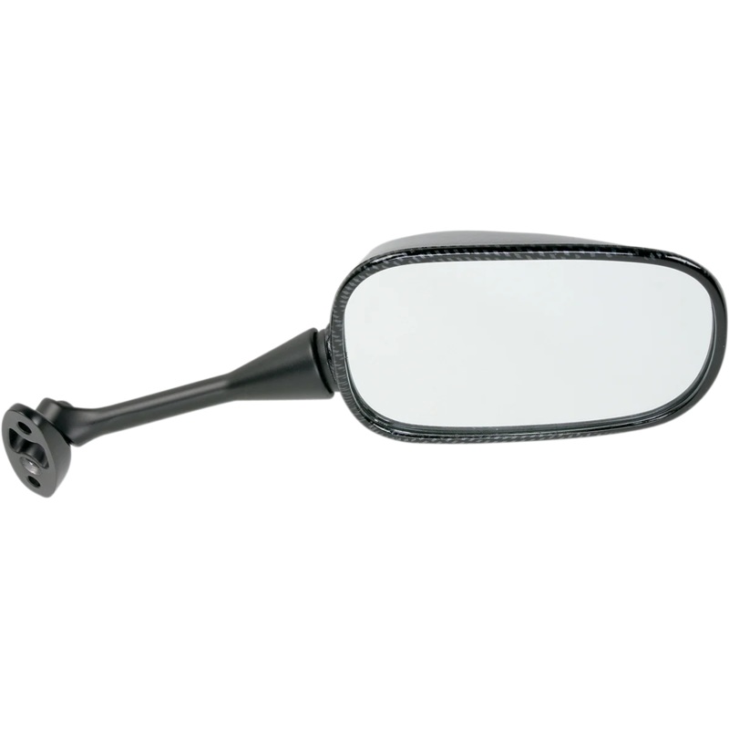 Emgo Mirror – Side View – Black/Carbon Fiber – Rectangle – Right – Honda 20-35223