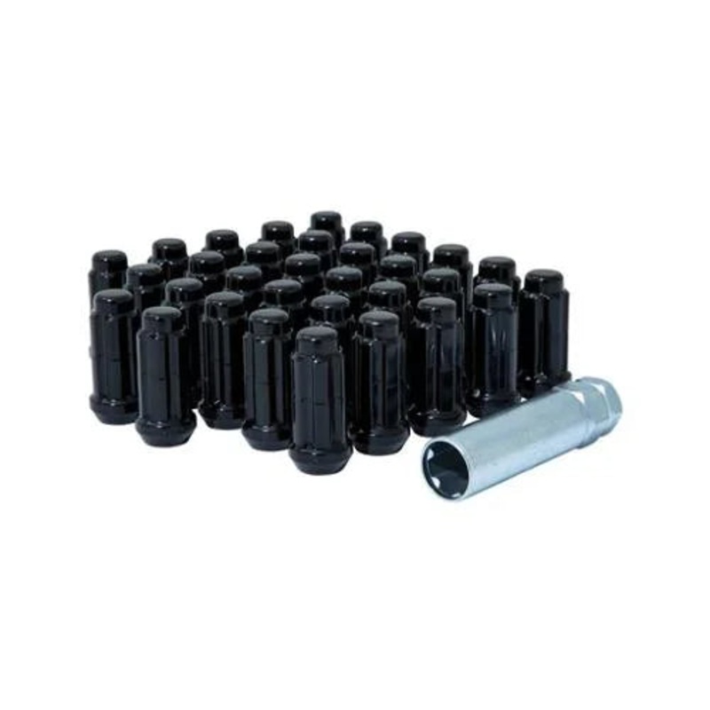 Gorilla Automotive 8LUG 14-1.50 SPLINE WIK+LOCKS TRUCK BLK K8TSL-14150BGR