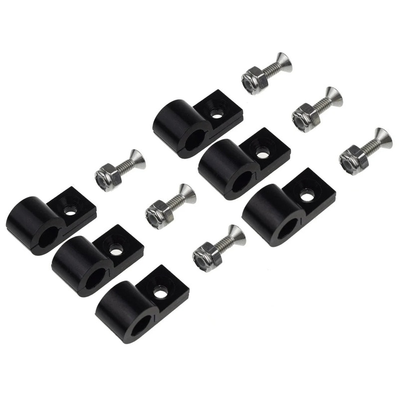 Redhorse Performance 1/4in Black Aluminum Line Clamps 6/pkg 320-14-2