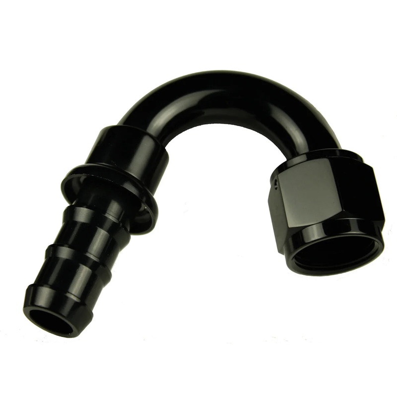 Redhorse Performance 10AN 150Deg AN/Hose End Push Lock Black 2150-10-2