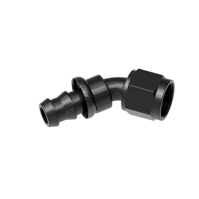 Redhorse Performance 16AN 45 Degree Push Lock Hose End Black 2045-16-2