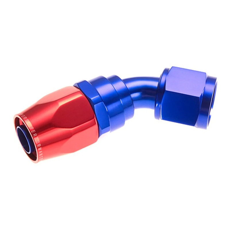 Redhorse Performance 20 AN 45Deg Dble Swivel Hose End Red Blue 1045-20-1