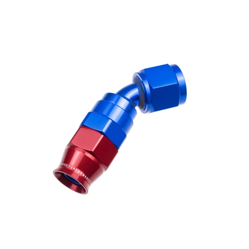 Redhorse Performance 6AN 45 Degree PTFE Reusable Hose End Blue 1245-06-1
