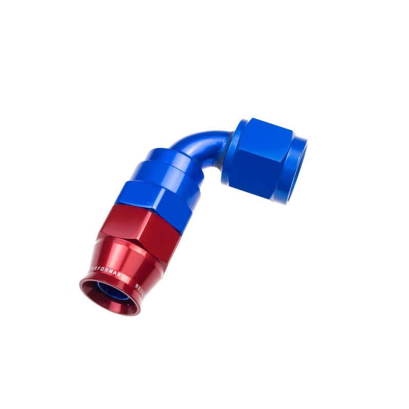 Redhorse Performance 8AN 90 Degree PTFE Reusable Hose End Blue 1290-08-1