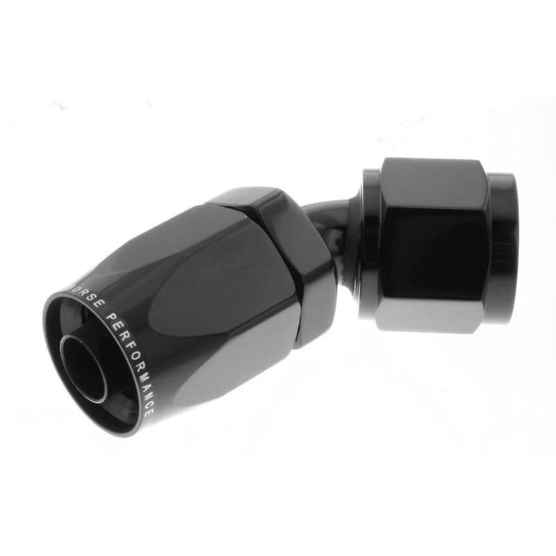 Redhorse Performance 12AN 45Deg Female Alum Hose End Black 6045-12-2