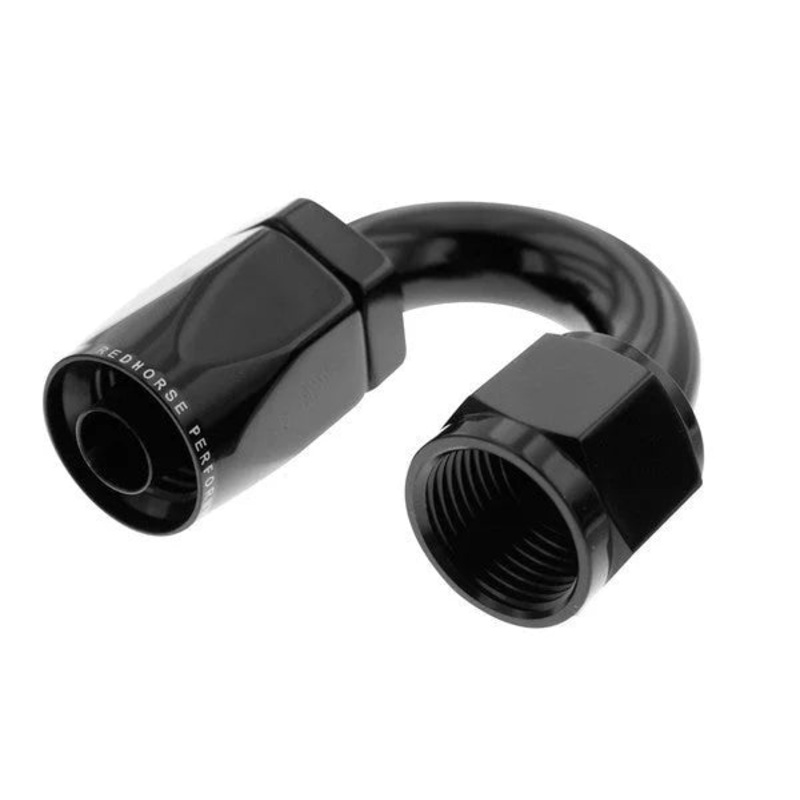 Redhorse Performance 6AN 180Deg Female Alum Hose End Black 6180-06-2