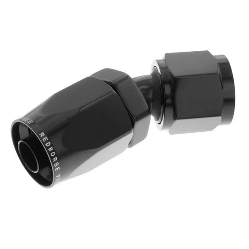Redhorse Performance 6AN 30Deg Female Alum Hose End Black 6030-06-2
