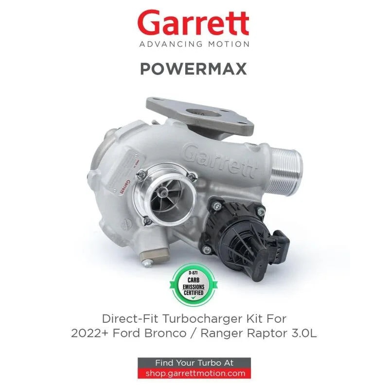 Garrett 2021+ Ford Bronco 2.7L GT1752S PowerMax Turbocharger Kit