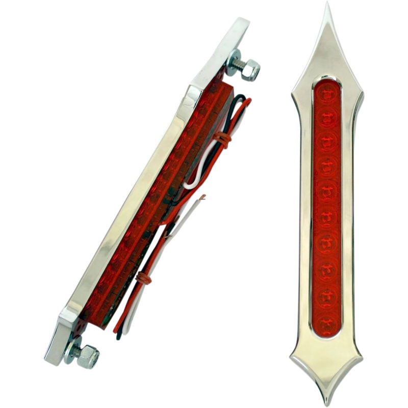 Accutronix Bag Light – Tribal Slotted – Red Lens – Chrome BL01-LSC