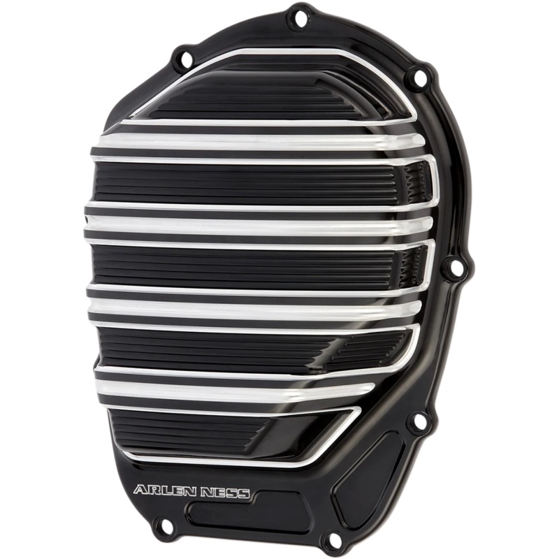 Arlen Ness Cam Cover – 10 Gauge – Black Anodized with Machined Accents – M8 03-983