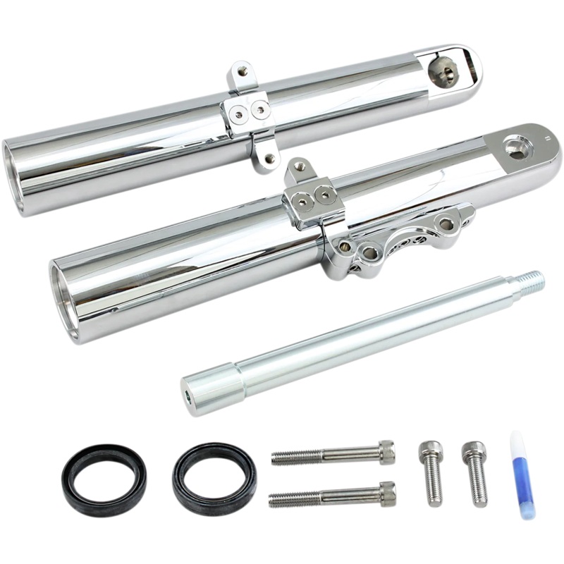 Arlen Ness Fork Legs – Chrome – Hot Legs – Custom Single Disc – Smooth – ’00-’07 06-522
