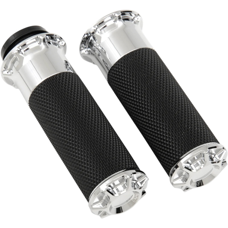 Arlen Ness Grips – Beveled – TBW – Chrome 07-328