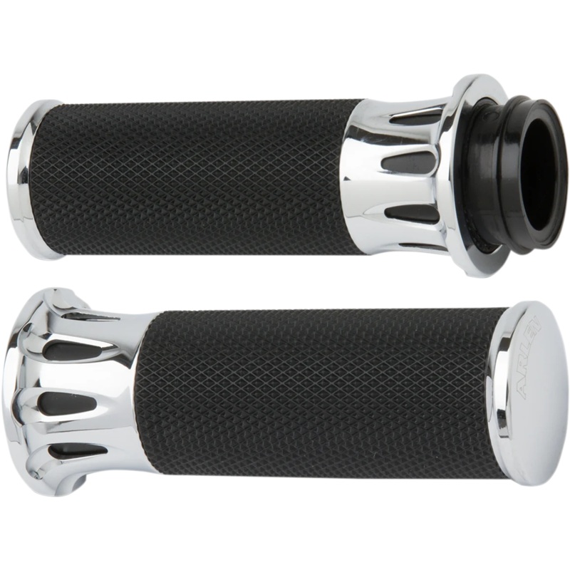 Arlen Ness Grips – Deep Cut – Cable – Chrome 07-316