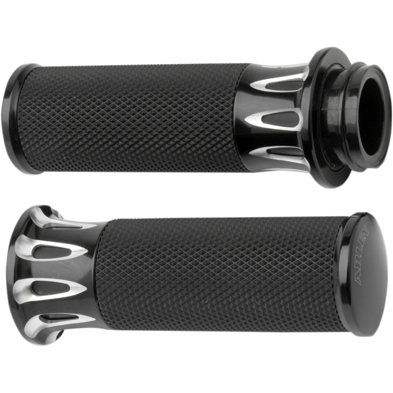 Arlen Ness Grips – Deep Cut – TBW – Black 07-319