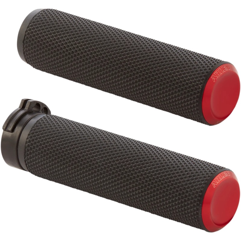 Arlen Ness Grips – Knurled – Cable – Red 07-336