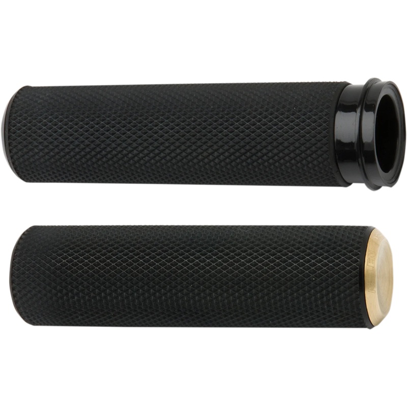 Arlen Ness Grips – Knurled – TBW – Brass 07-334