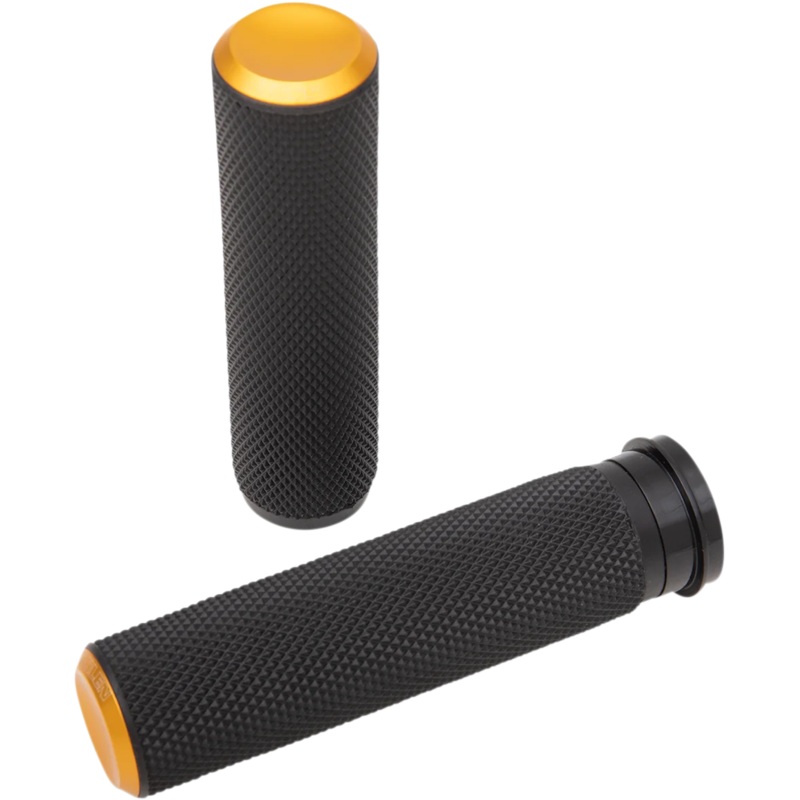Arlen Ness Grips – Knurled – TBW – Gold 07-347