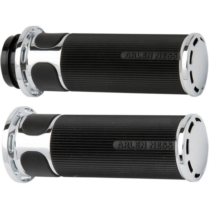 Arlen Ness Grips – Slot Track – TBW – Chrome 07-302