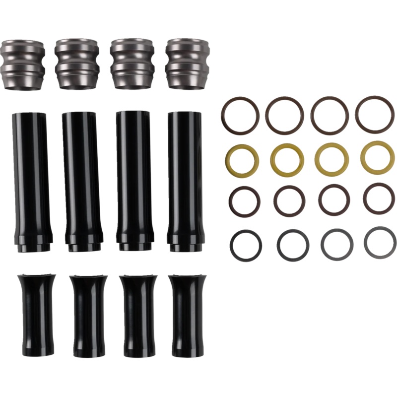 Arlen Ness Pushrod Tube Cover Kit – 10 Gauge – Titanium – M8 03-637