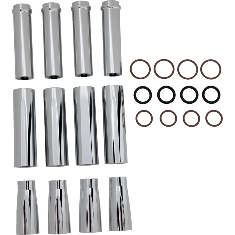 Arlen Ness Pushrod Tube Cover Kit – Deep Cut – Chrome – Twin Cam 03-630