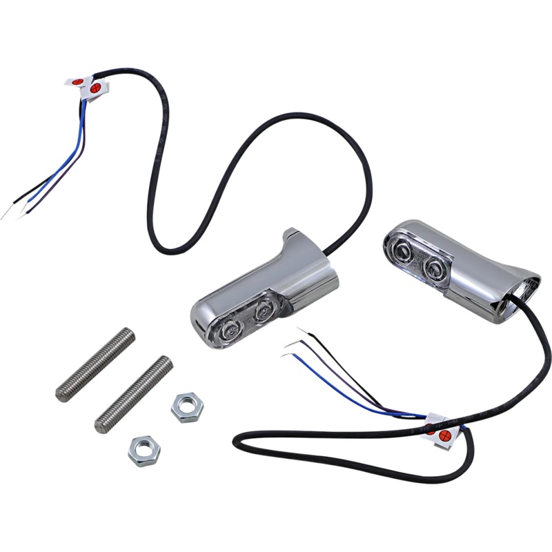 Arlen Ness Accessory Marker Lights – Amber/Rear – Chrome 12-743