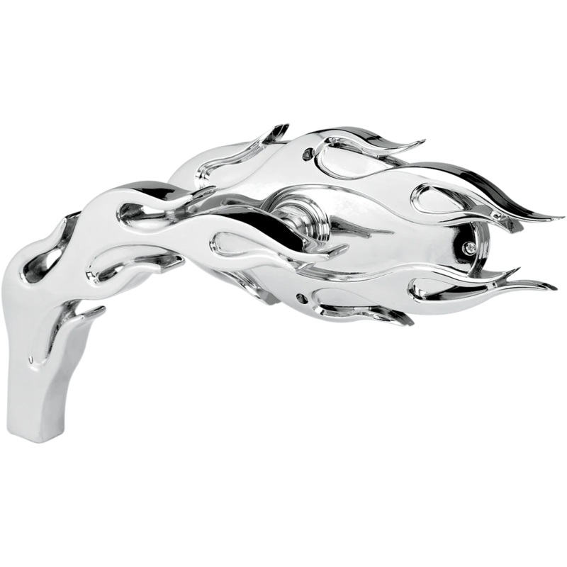 Arlen Ness Mirror – Micro – Flamed – Side View – Oval – Chrome – Left 13-070