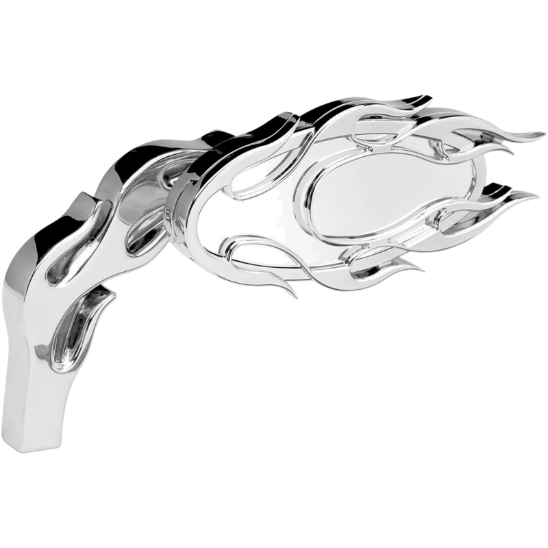 Arlen Ness Mirror – Micro – Flamed – Side View – Oval – Chrome – Right 13-071