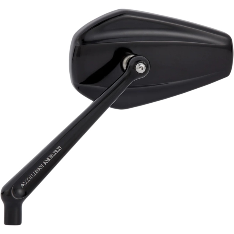 Arlen Ness Mirror – Mini/Stocker – Side View – Hexagon – Black – Right 13-158