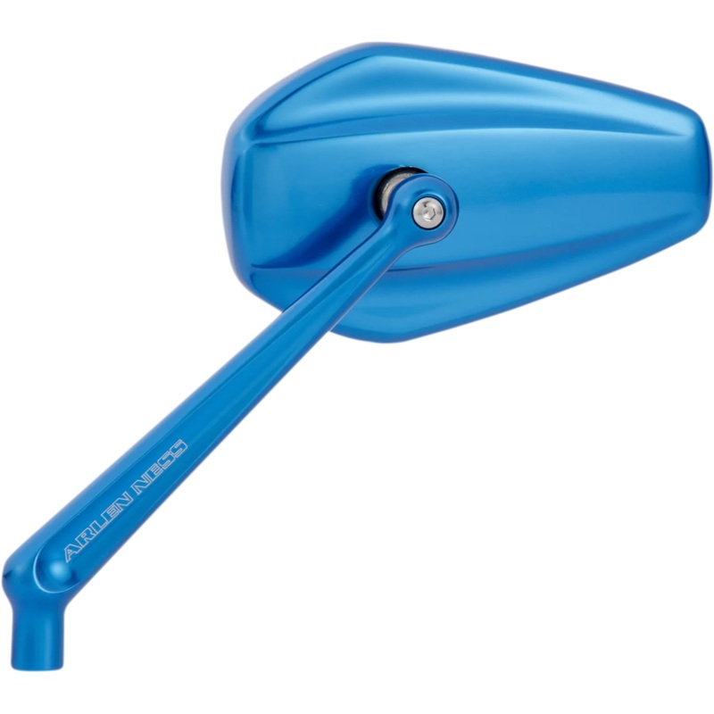 Arlen Ness Mirror – Mini/Stocker – Side View – Hexagon – Blue – Right 13-153