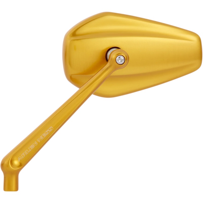 Arlen Ness Mirror – Mini/Stocker – Side View – Hexagon – Gold – Right 13-154
