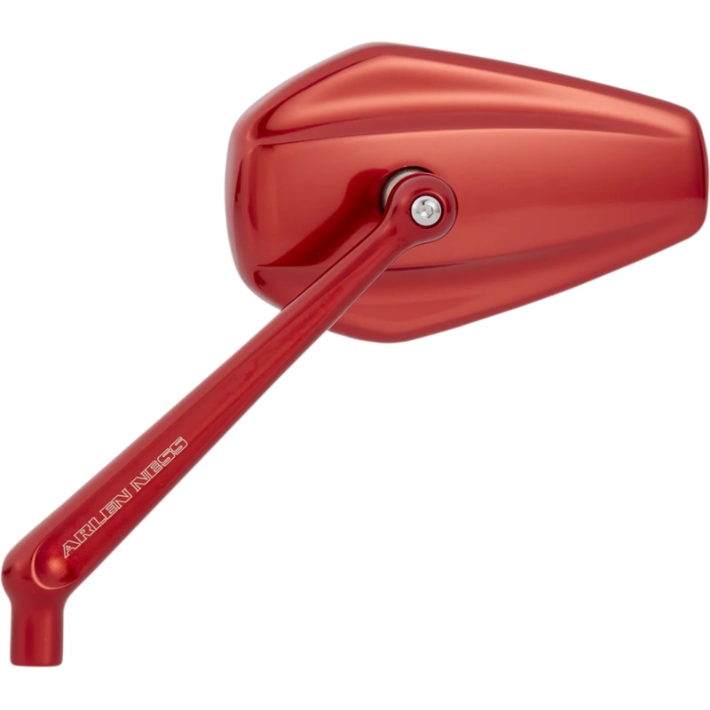 Arlen Ness Mirror – Mini/Stocker – Side View – Hexagon – Red – Right 13-155