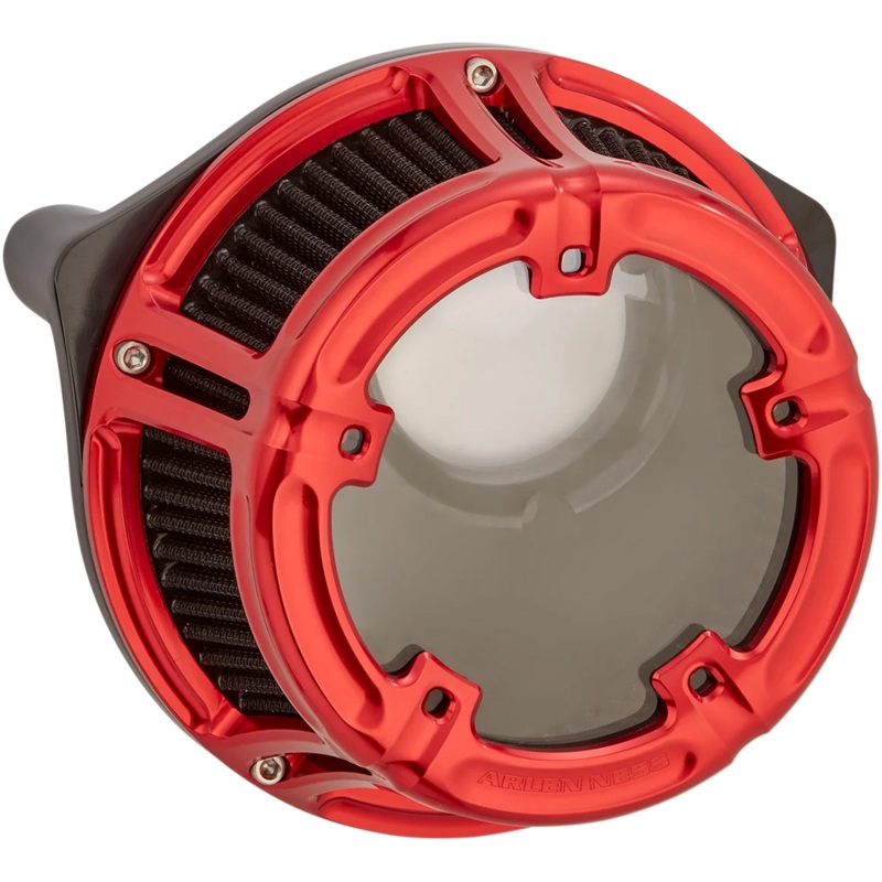 Arlen Ness Method Clear Series Air Cleaner – Red 18-173