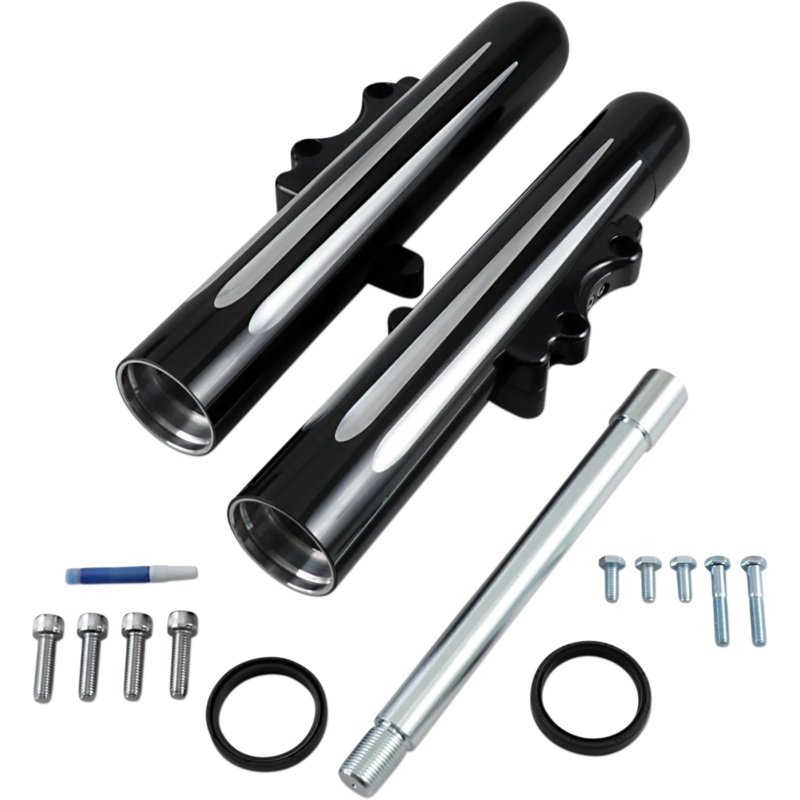 Arlen Ness Fork Legs – Black Anodized – Deep Cut – Dual Disc 40-512