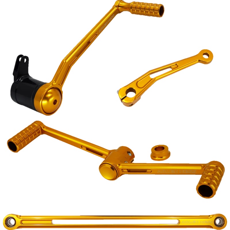 Arlen Ness SpeedLiner Foot Control Kit w/ Heel/Toe Shifter – Gold 420-101