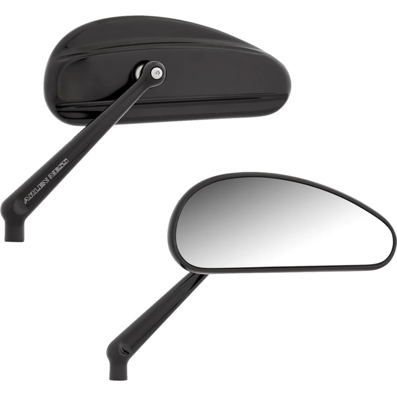 Arlen Ness Mirrors – Downdraft – Side View – Elongated – Black 510-026