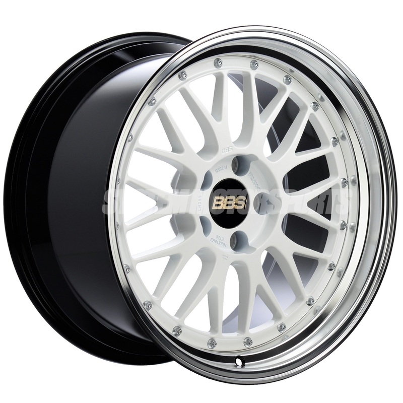 BBS LM – 17×8.5 / +18 / 5×120 – White Blue Pearl w/ Black Bright Diamond Cut Rim (E30 M3 Fitment) *Set of 4*