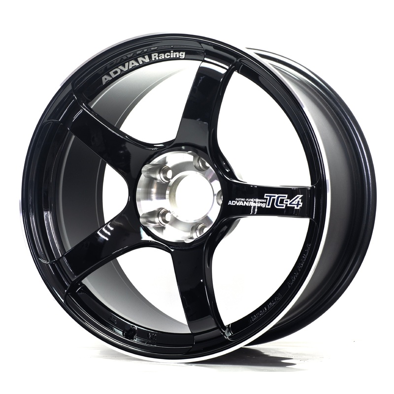 Advan Racing TC-4 SE – 15″ Racing Gloss Black & Diamond Cut 15×5 +45 4×100 (STD Face)