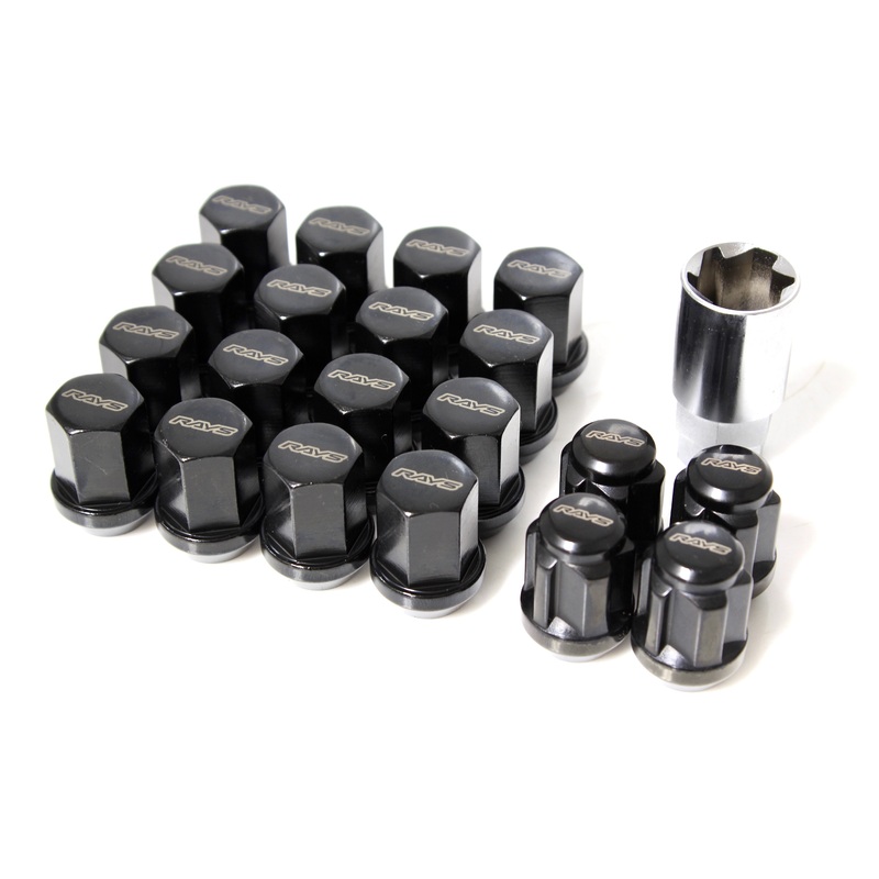 Rays 19Hex Lug Nuts & Locks – M14x1.5 / Black
