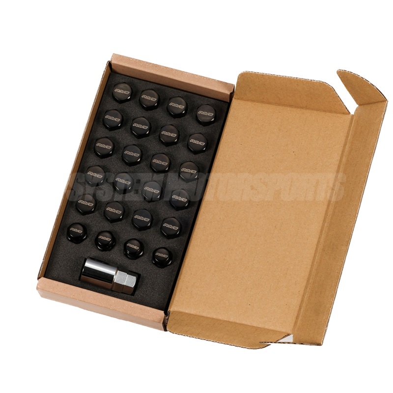 Rays 6H 19Hex Lug Nuts & Locks – M14x1.5 / Black