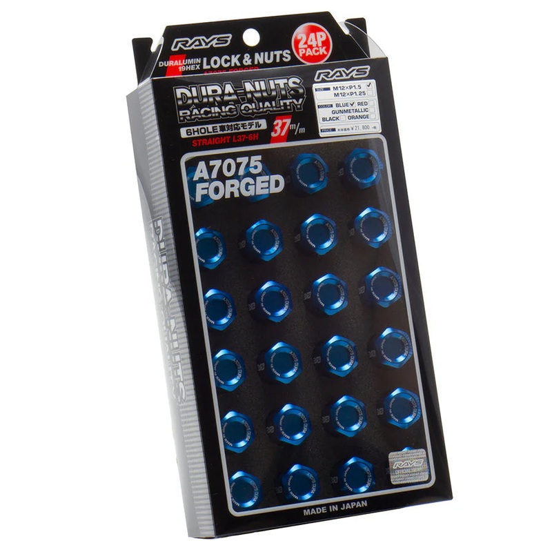 Rays Dura-Nut 6H L37 Lug Nuts & Locks – M12x1.5 / Blue