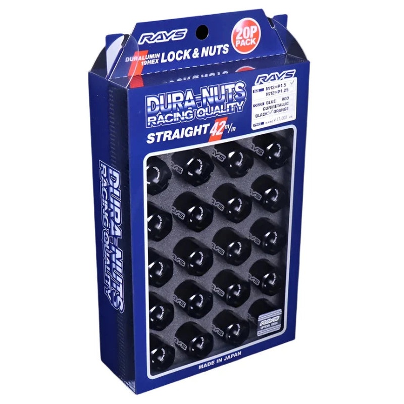 Rays Dura-Nut L42 Lug Nuts & Locks – M12x1.5 / Black