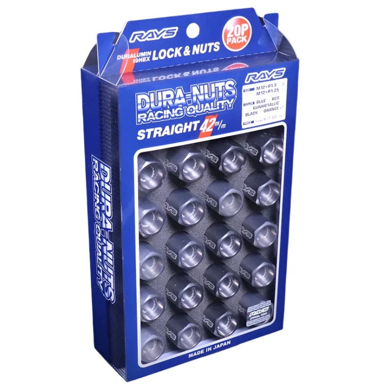 Rays Dura-Nut L42 Lug Nuts & Locks – M12x1.5 / Gunmetallic